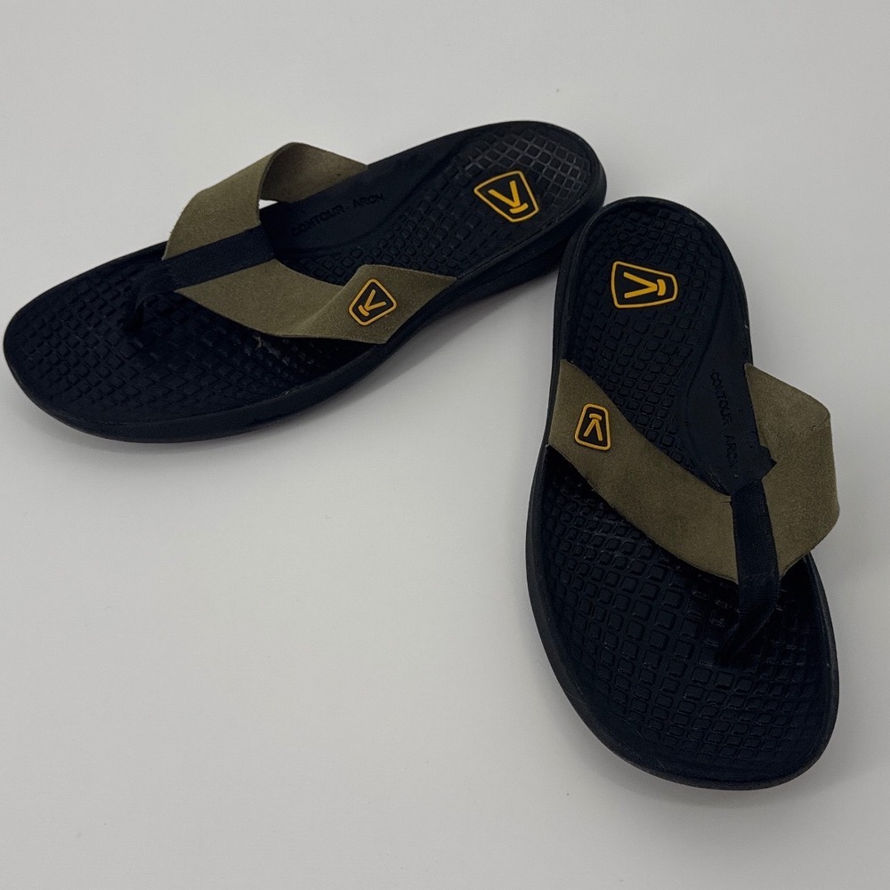 Keen Kona Flip Mens Sandals 9 Olive Green Contoured Arch Comfort Thong Shoes